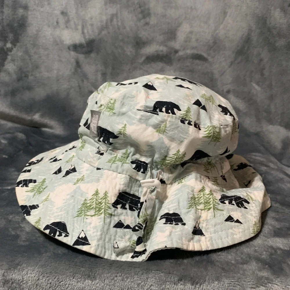 Jan & Jul Bucket Hat Kids L Bear Mountain Blue White Sun Hat